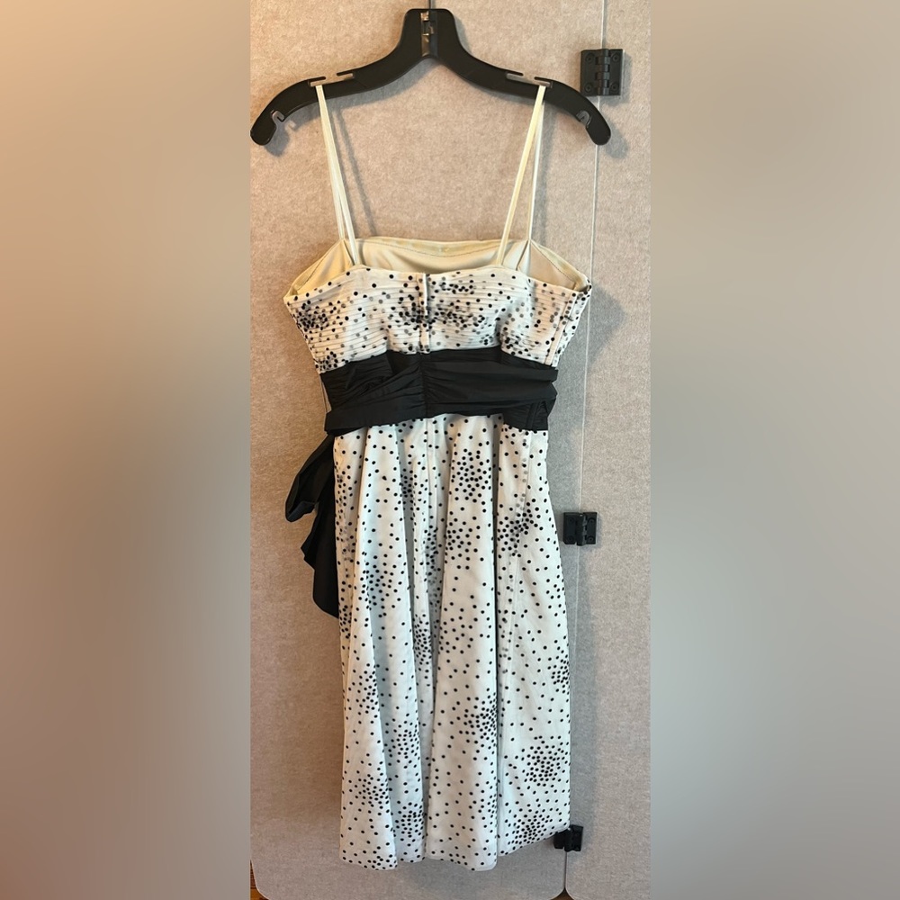 BCBG MaxAzria Black White polka dot cocktail dress - Size 10 - Picture 3 of 12